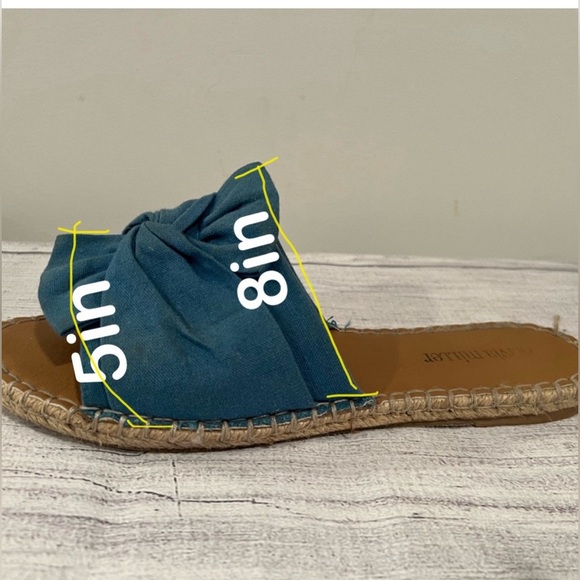 OLIVIA MILLER Women's Blue Knotted Slide Sandals/suze 9 - Picture 10 of 10